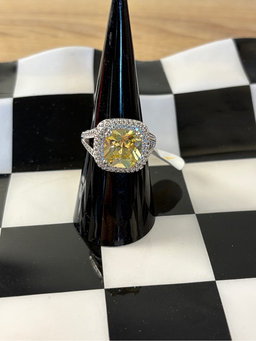 Bomb party ring - delightfully yours - yellow cz size 7